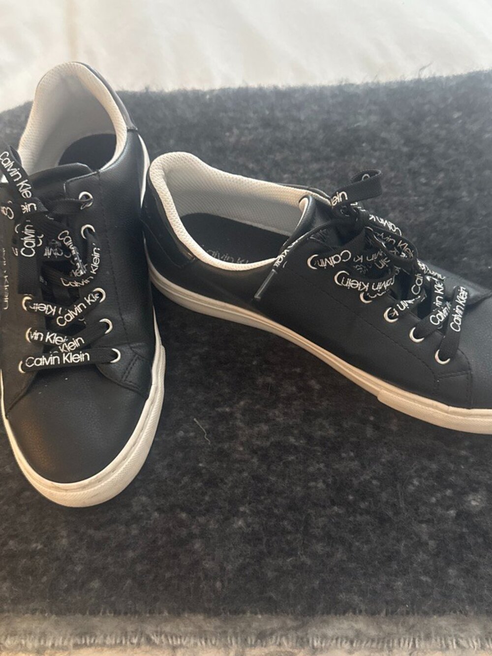 Calvin Klein Black Leather Sneakers – Barely Worn – Excellent Condition